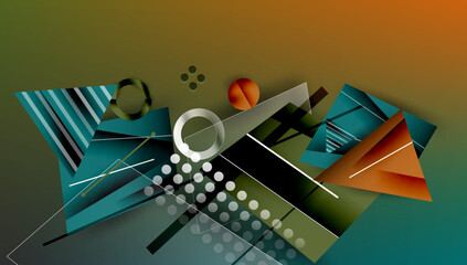 Abstract background geometric design with colorful gradients