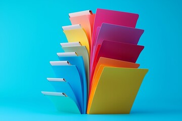 Group neatly stacked folders symbolizing efficient management