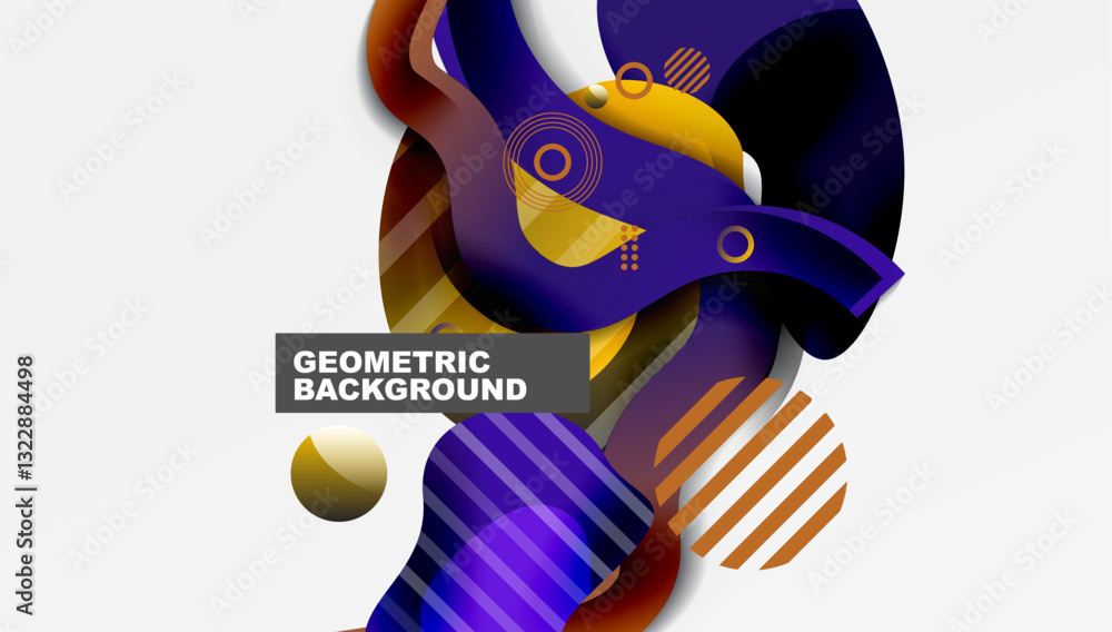 Poster Abstract liquid shapes and lines background