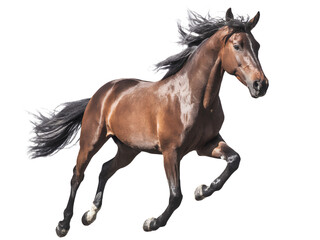 Obraz premium Dynamic Gallop of a Majestic Brown Horse