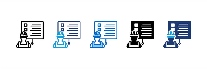 Obraz premium Construction Training Multi Style Icon Set