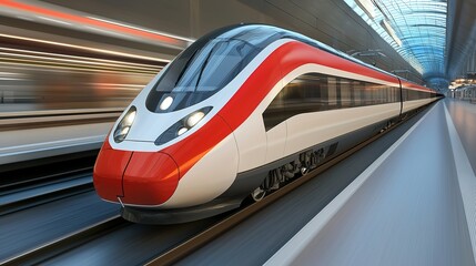 Obraz premium High-speed train symbolizing business innovation city station gigapixel quality modern environment dynamic perspective