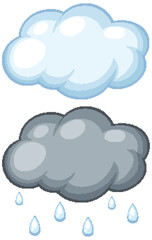 Cloudy Weather with Rain Illustration