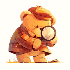 Naklejka premium Adorable and Playful Bear Engaged in Various Activities, Minimalist and Logo-Style Designs illustrator