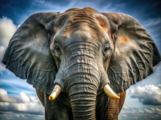 Fototapeta premium Majestic Elephant Portrait, Isolated Animal Photography, Wildlife Image, Elephant Background, Stock Photo, Digital Art