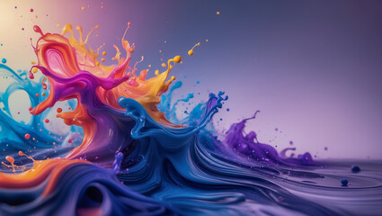  Dynamic Swirl of Colorful Paint in Motion