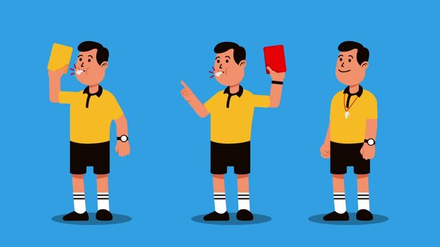 Man Soccer Referee Action Character