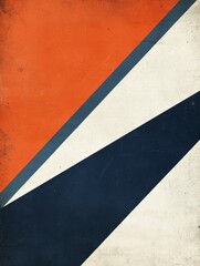Abstract Geometric Design with Orange Blue and White Triangles