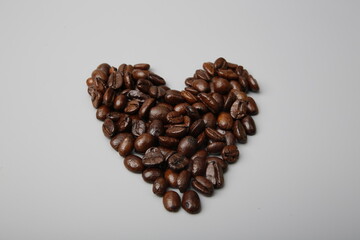 heart from coffee beans