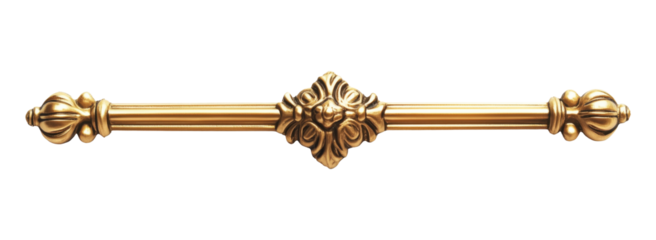 Gold decorative bar isolated on a transparent background
