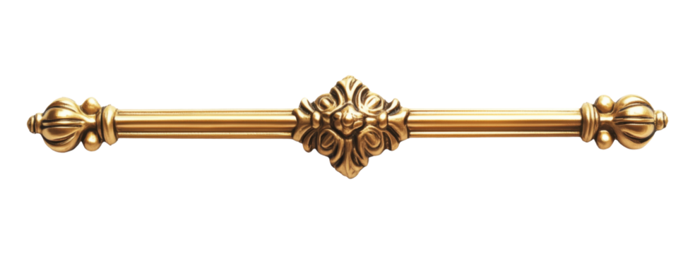 Gold decorative bar isolated on a transparent background