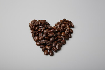 heart of coffee beans