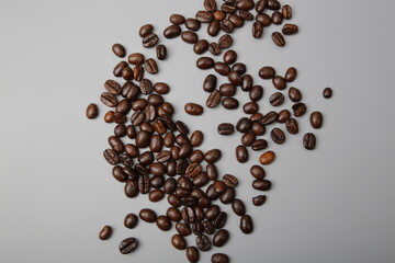 coffee beans on white