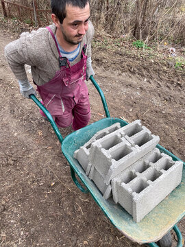 Building a septic tank.