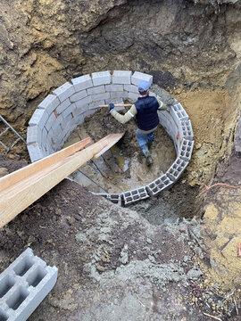 Building a septic tank.