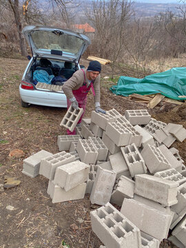 Building a septic tank.