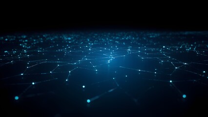 Obraz premium Digital Network Web: a complex structure of interconnected points, digital art, created