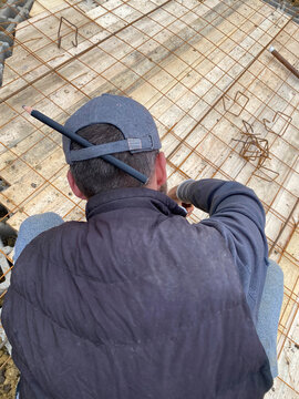 Building a septic tank.