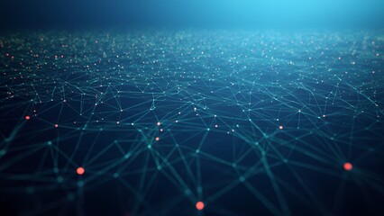 Digital Network Web: a complex structure of interconnected points, digital art, created