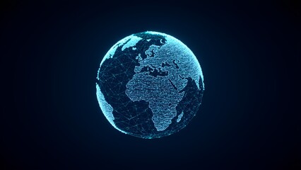 Digital Network Web: a complex structure of interconnected points, digital art, created