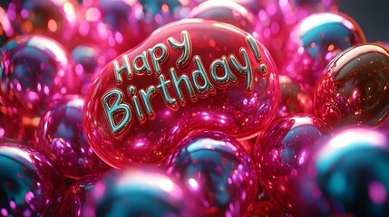 A Collection Of Balloons With Happy Birthday Text Celebration