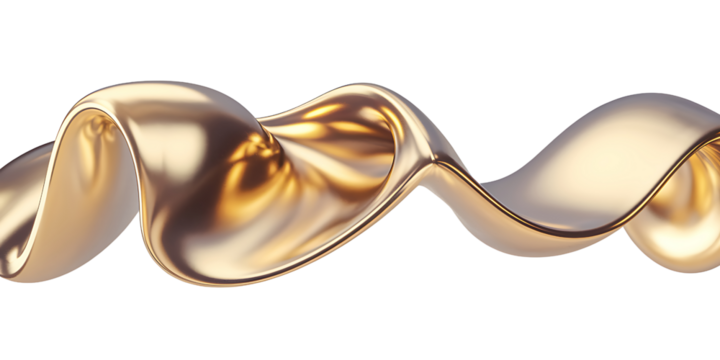 Dynamic Metallic Waves with Shiny Gold and Bronze Finish