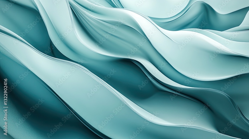 Poster abstract teal waves flowing seamless pattern background texture design
