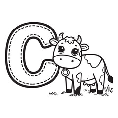 Fototapeta premium Alphabet coloring page. coloring page for kids.