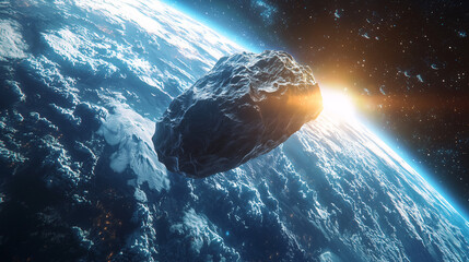 asteroid flying toward earth