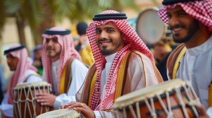 A cultural festival in Riyadh, showcasing Saudi traditions and music.