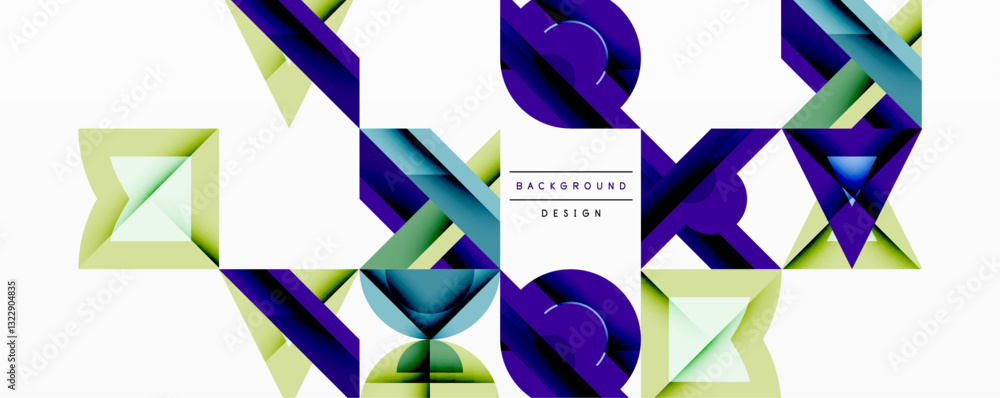 Poster minimal geometric abstract background. circle square and triangle design