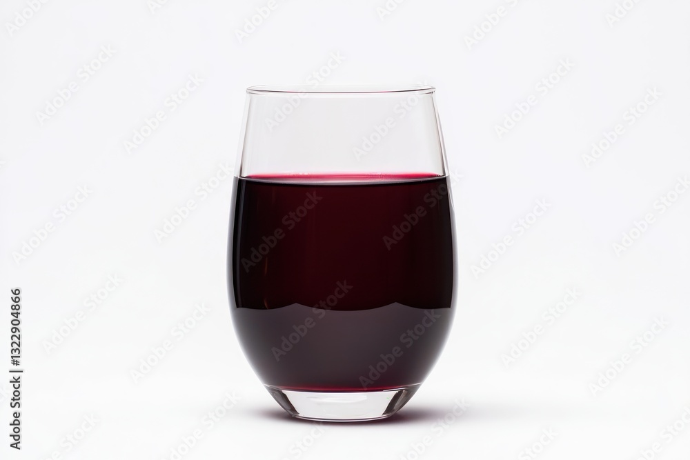 Aufkleber glass of red liquid beverage on white backdrop displaying rich color and transparent texture isolate