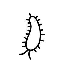 virus and bacteria type line icons
