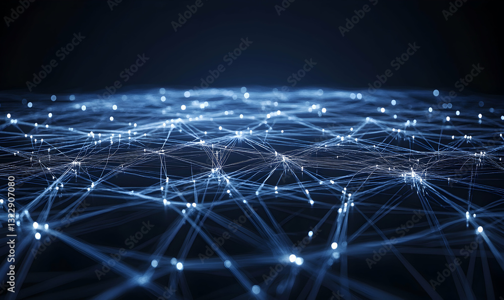 Poster abstract network connection, glowing nodes and lines, digital technology, futuristic background, dat
