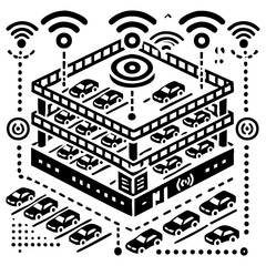 Smart parking garage with wireless connectivity