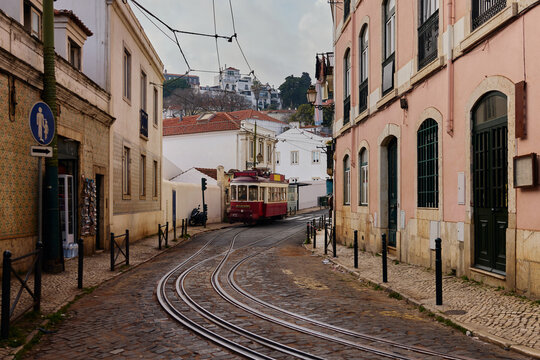 portugal in january photo of a local tram