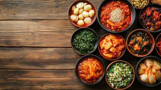 Traditional korean side dishes a rustic culinary culture in stunning photography