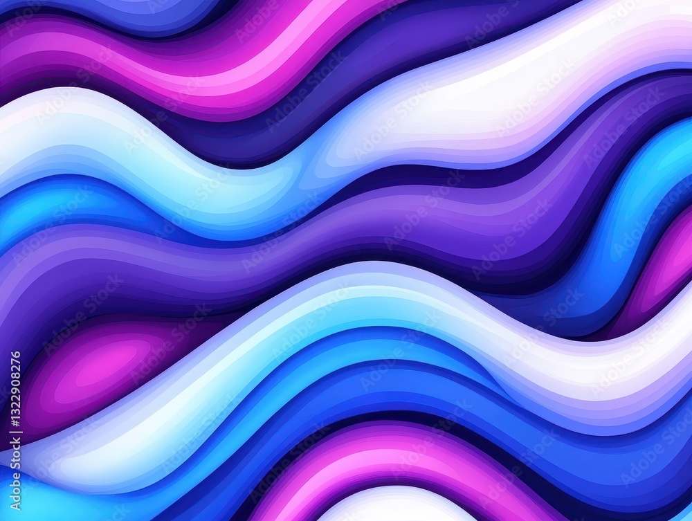 Poster abstract waves of vibrant colors flowing in a harmonious pattern, ideal for backgrounds