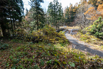 Fototapeta premium Historic old road “Salt Road” which is also a long distance hiking course and its surroundings