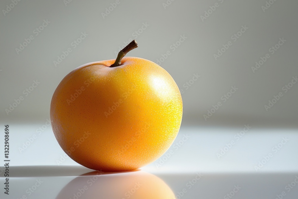Poster yellow plum still life capturing light and reflection creating a sense of warmth freshness and simpl