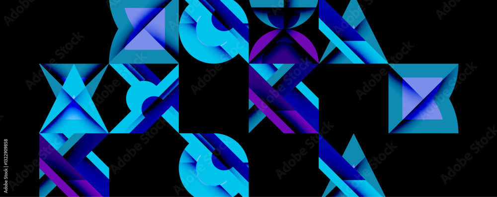 Poster minimal geometric abstract background. circle square and triangle design
