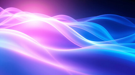 Fototapeta premium Abstract background of modern tech gradient waves in blue and pink hues, technology, modern, abstract, background, waves. Dynamic abstract light trails in neon pink and blue hues.