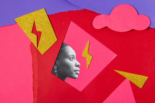 Geometric portrait of a woman