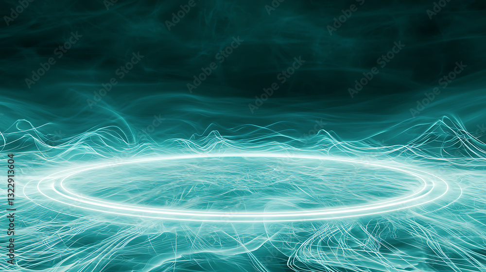 Aufkleber dynamic energy wave event digital realm abstract art futuristic environment aerial view visual conce