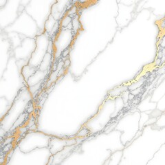 A luxurious marble texture background with soft golden veins running through a white and gray surface