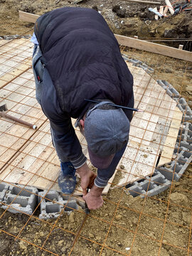 Building a septic tank.