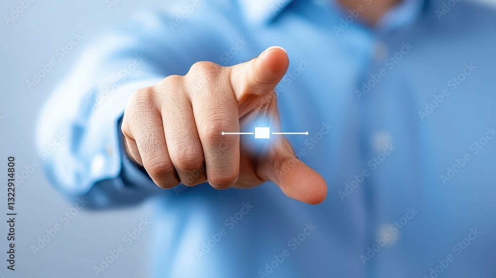 Poster man pointing right, a visual guide to directional gestures and nonverbal communication