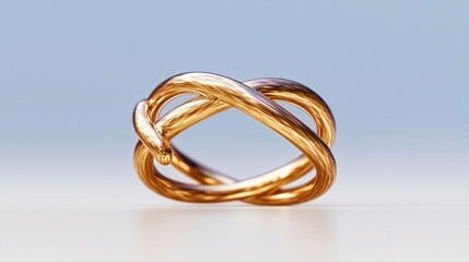Naklejka premium Iridescent Gold Ring Abstract 3D Jewelry Design