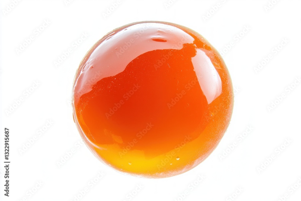Poster translucent amber orb with smooth texture against white backdrop creating an intriguing visual abstr