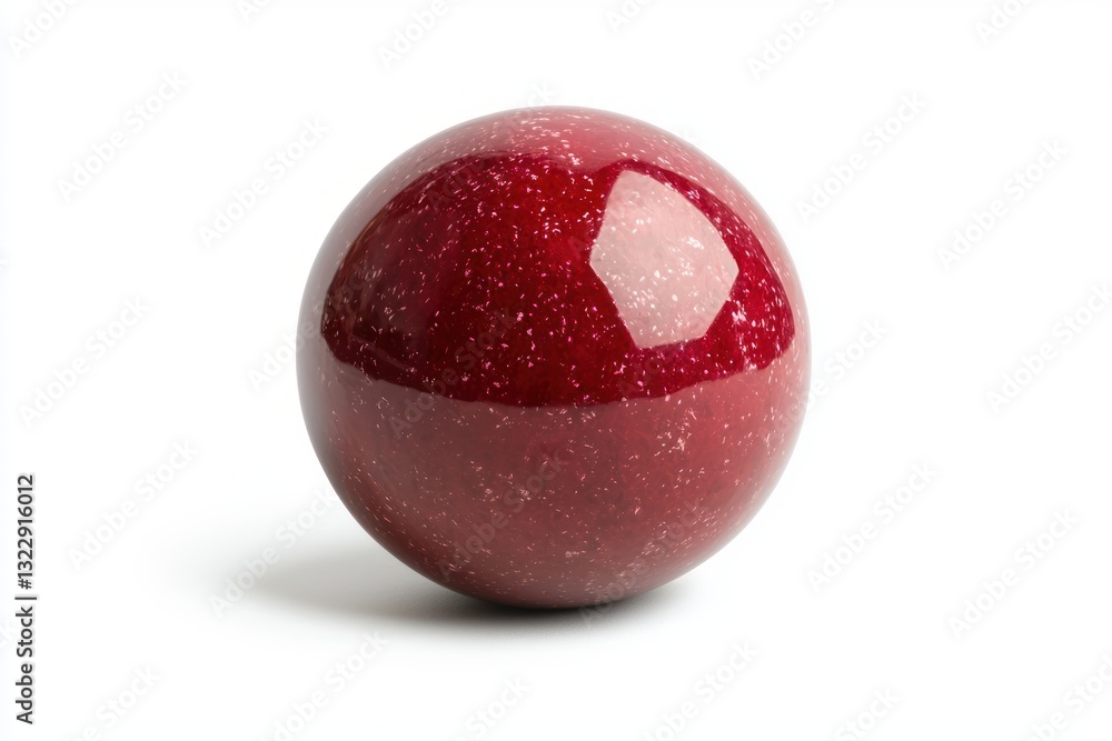 Poster vibrant dark red sphere with mottled texture creating a captivating studio shot on white background